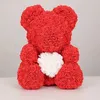 Teddybär mit roter Rose und weißem Herz - 40 cm + Produktbild-Vorschau 2