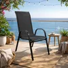 Outdoorstuhl Gartenstuhl Stapelstuhl robust Metall Textilen Schwarz Voir les images du produit