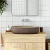 vidaXL Umywalka nablatowa piaskowa brązowa owalna 59x40x14 Podgląd zdjęcia produktu 2