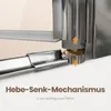 Close-up of a shower door mechanism, highlighting its lifting and lowering function. Anteprima dell’immagine prodotto