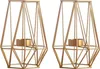 2 Stück Metall Sechseck Geformt Geometrisches Design Produktbild-Vorschau 1