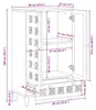 vidaXL Hoge kast, walnootkleur, 60 x 33,5 x 100 cm, massief Productafbeelding-voorbeeld 7