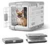Faltbare Hundetransportbox 71x46x53cm Weiß Grau Acryl Produktbild-Vorschau 1