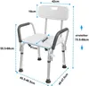 A diagram showing the dimensions of a shower chair. Produktbild-Vorschau