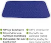 A blue ironing board cover with white polka dots, displayed flat against a white background with feature callouts. Anteprima dell’immagine prodotto
