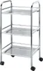 A three-tiered rolling cart made of chrome-plated steel. Náhled obrázku produktu