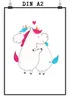 Mr. & Mrs. Panda Bild Einhorn Mitteilung DIN A2 - Weiß - Produktbild-Vorschau 1