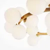 Lampa wisząca, szkło metalowe, złoty mat-biały, D 69 cm Podgląd zdjęcia produktu 4