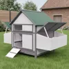 Poulailler XXL Blanc/Gris Poulailler en bois avec parcours Voir les images du produit 8