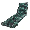 A chaise lounge cushion with a green leaf pattern on a white background. Podgląd zdjęcia produktu