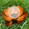 Dekorative Solar Lotusblüte aus Metall mit Glaskugel - Produktbild-Vorschau 3