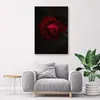 Tableau sur toile rose sur fond noir 60x90 cm Feeby rouge Voir les images du produit 2