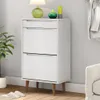 vidaXL Scarpiera MOLDE Bianco 59,5x35x103 cm in legno di Anteprima dell’immagine prodotto 2