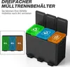 HOMCOM Mülleimer 3x20L Abfalleimer aus Edelstahl mit Produktbild-Vorschau 4