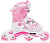 A single pink and white roller skate for children, shown from the side against a white background. Produktbild-Vorschau