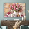 MuchoWow® - Leinwandbilder - Gemälde - Blumen - Vase - Produktbild-Vorschau 4