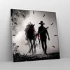 Wanduhr - Quadrat - Glasuhr - Cowboy Pferd Shady - 30x30cm Produktbild-Vorschau 4