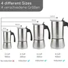 Milu Edelstahl Espressokocher-Set (6-tlg.) 4 Tassen Produktbild-Vorschau 6