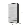 Kleiderschrank JOELLE 90 cm Anthrazit Grau / Weißglanz, Produktbild-Vorschau 2
