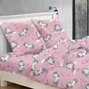 A bed with pink unicorn-patterned bedding, including a duvet cover and pillowcases. Náhľad obrázku produktu