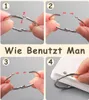 A collage of four images showing how to use binder rings. Produktbild-Vorschau