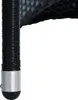 A close-up view of the base of a black polyrattan furniture leg with a silver metal cap. Produktbild-Vorschau