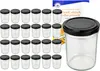 lot de 25 pots 230 ml HOCH To 66 avec couvercle noir et Voir les images du produit 1