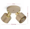 FKL DESIGN Home Deco: Plafondlamp, ecru-goud, 2 lampen, Productafbeelding-voorbeeld 2