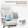 A white ergonomic office chair with a close-up detail of its lumbar support and a small inset showing hands interacting with springs. Náhled obrázku produktu