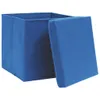 vidaXL Scatole con coperchio 4 pezzi 28x28x28 cm Blu Anteprima dell’immagine prodotto 2