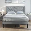 Rama łóżka COSTWAY pod materac 200x140 cm, tapicerowana Podgląd zdjęcia produktu 7