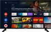 A television screen displaying a smart TV interface with various app icons and movie posters. Produktbild-Vorschau