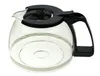 A clear studio shot of a glass coffee pot with a black lid and handle. Produktbild-Vorschau