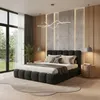 Polsterbett 180x200 cm - Bouclé Stoff - Schwarz - mit Produktbild-Vorschau 5