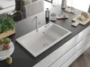 Mexen Omar lavello in granito 1-vasca 800 x 480 mm, bianco, Anteprima dell’immagine prodotto 2