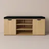A shoe cabinet with a black seat on top, set against a plain background. Náhľad obrázku produktu