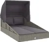 vidaXL Sonnenliege mit Faltdach Grau 200x114x128 cm Poly Produktbild-Vorschau 1
