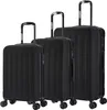 Three black suitcases of different sizes are displayed side-by-side against a white background. Náhľad obrázku produktu