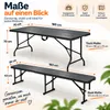 Set di mobili da giardino pieghevoli Rijoka - look legno - Anteprima dell’immagine prodotto 5