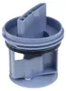 A close-up studio shot of a washing machine drain filter. Produktbild-Vorschau