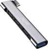 A silver USB-C hub with multiple USB ports is shown against a white background. Produktbild-Vorschau