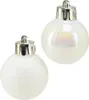 Weihnachtskugeln Kunststoff 3cm 14er Set - Weiß irisierend Produktbild-Vorschau 6