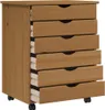 A chest of drawers with wheels. Voir les images du produit