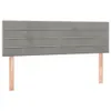 A headboard with wooden legs against a white background. Produktbild-Vorschau