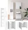 A collage of bathroom furniture, including cabinets and a sink unit, presented in a clean, modern setting. Náhled obrázku produktu