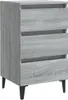 vidaXL Nachttisch mit Metallbeinen Grau Sonoma 40x35x69 cm Produktbild-Vorschau 2
