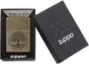 A Zippo lighter with a tree of life design is shown in its packaging next to its black Zippo branded box. Náhľad obrázku produktu