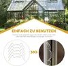 A greenhouse with plants and a close-up of greenhouse clips. Produktbild-Vorschau