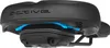 A close-up, studio shot of a black bicycle saddle. Produktbild-Vorschau