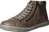 A single brown high-top sneaker with gray laces and a side zipper is shown against a white background. Produktbild-Vorschau